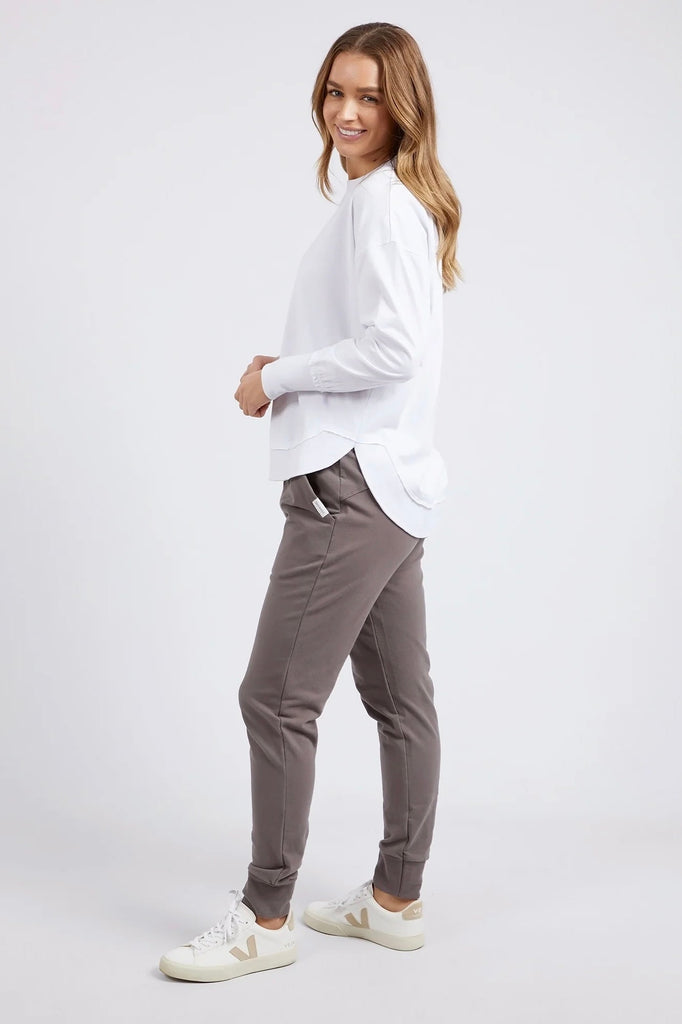 Farrah Long Sleeve - White-Foxwood-A new crew to the Foxwood range the Farrah Long Sleeve in 100% Fresh Pima Cotton features a classic crew neckline and raw edge detail. This relaxed fit jumper is an easy everyday wear. Round neckline Raw edge detail Relaxed fit Pima Cotton Jersey Our model wears size 8-Pash + Evolve