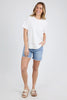 Farrah Short Sleeve Tee - White-Foxwood-A new t-shirt to the Foxwood range based on our best selling Farrah Long Sleeve Tee. This 100% Fresh Pima Cotton tee features a classic crew neckline and raw edge detail and is a wonderful everyday stylish option for your casual wardrobe. Round neckline Raw edge detail Relaxed fit Pima Cotton Jersey Model is wearing a Size 10-Pash + Evolve