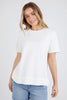 Farrah Short Sleeve Tee - White-Foxwood-A new t-shirt to the Foxwood range based on our best selling Farrah Long Sleeve Tee. This 100% Fresh Pima Cotton tee features a classic crew neckline and raw edge detail and is a wonderful everyday stylish option for your casual wardrobe. Round neckline Raw edge detail Relaxed fit Pima Cotton Jersey Model is wearing a Size 10-Pash + Evolve