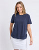 Farrah Tee - Dark Sapphire-Foxwood-A new t-shirt to the Foxwood range based on our best selling Farrah Long Sleeve Tee. This 100% Fresh Pima Cotton tee features a classic crew neckline and raw edge detail and is a wonderful everyday stylish option for your casual wardrobe. Round neckline Raw edge detail Relaxed fit 100% Cotton Our model is 176cm and wears Size 10-Pash + Evolve