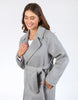 Farrah coat - grey marle-Elm-A coat for the ages. This gorgeous wool melton blend coat features a endlessly flattering long line shape with button openings and lapel collar. The jacket has pockets and is not lined making it versatile for all weather. Long line shape Button opening with pockets No lining 90% Polyester, 10% Wool Model is wearing a size 10-Pash + Evolve