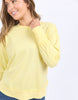 Farrah long sleeve - lemon-Foxwood-A new crew to the Foxwood range the Farrah Long Sleeve in 100% Fresh Pima Cotton features a classic crew neckline and raw edge detail. This relaxed fit jumper is an easy everyday wear. Round neckline Raw edge detail Relaxed fit 100% Cotton Model is wearing a size 10-Pash + Evolve