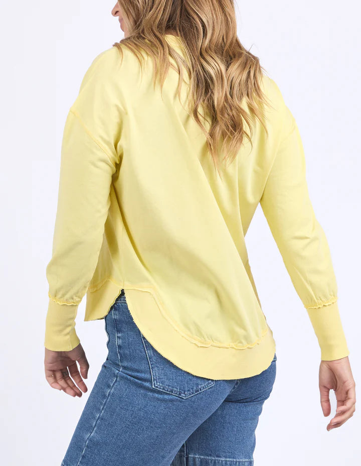 Farrah long sleeve - lemon-Foxwood-A new crew to the Foxwood range the Farrah Long Sleeve in 100% Fresh Pima Cotton features a classic crew neckline and raw edge detail. This relaxed fit jumper is an easy everyday wear. Round neckline Raw edge detail Relaxed fit 100% Cotton Model is wearing a size 10-Pash + Evolve
