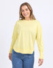 Farrah long sleeve - lemon-Foxwood-A new crew to the Foxwood range the Farrah Long Sleeve in 100% Fresh Pima Cotton features a classic crew neckline and raw edge detail. This relaxed fit jumper is an easy everyday wear. Round neckline Raw edge detail Relaxed fit 100% Cotton Model is wearing a size 10-Pash + Evolve