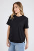 Farrah short sleeve tee - black-Foxwood-A new t-shirt to the Foxwood range based on our best selling Farrah Long Sleeve Tee. This 100% Fresh Pima Cotton tee features a classic crew neckline and raw edge detail and is a wonderful everyday stylish option for your casual wardrobe. Round neckline Raw edge detail Relaxed fit Pima Cotton Jersey Model is wearing a Size 10-Pash + Evolve