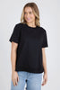 Farrah short sleeve tee - black-Foxwood-A new t-shirt to the Foxwood range based on our best selling Farrah Long Sleeve Tee. This 100% Fresh Pima Cotton tee features a classic crew neckline and raw edge detail and is a wonderful everyday stylish option for your casual wardrobe. Round neckline Raw edge detail Relaxed fit Pima Cotton Jersey Model is wearing a Size 10-Pash + Evolve