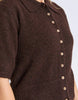 Fernie button knit - coffee bean-Foxwood-*Front button opening *Knit collar*Relaxed fit*76% Recycled Polyester 15% Nylon 6% Wool 3% Elastane-Pash + Evolve