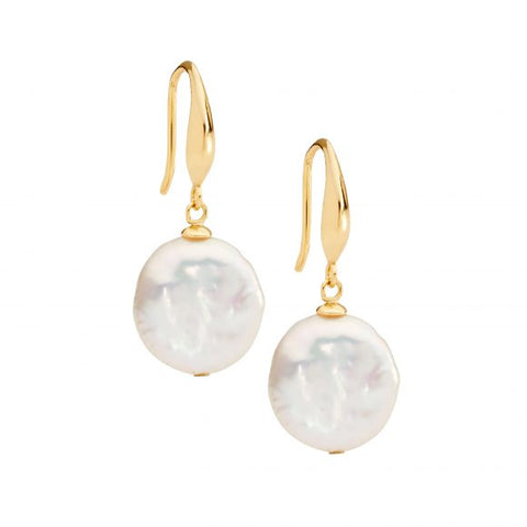 Freshwater pearl earring - gold plated