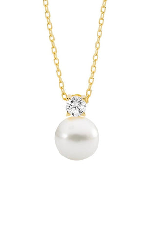 Freshwater pearl pendant - silver