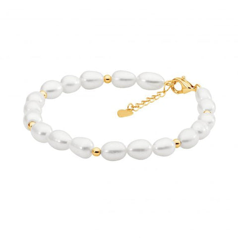 Howlite ball stretch bracelet - rose gold