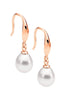 Freshwater pearl drop earring - Rose gold plated-Ellani-Freshwater pearl drop on a hook SS Rose gold plated Comes packaged in Gorgeous Ellani packaging-Pash + Evolve