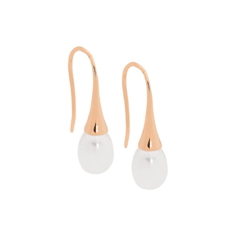 Drop pearl earrings - silver