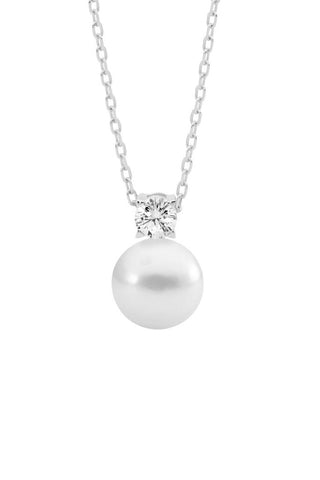 Stainless steel disk freshwater pearl pendant