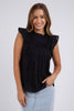 Freya Top - Black-Foxwood-Fresh cotton poplin makes the pretty Freya Top simply gorgeous to wear. Featuring lace trim details and softly frilled sleeves, this versatile top looks stunning dressed up with your favourite tailored pant, or simply pop on with a pair of denim jeans for a afternoon soiree! Lace trim detail Frill sleeves Back keyhole opening Cotton Poplin Model is wearing a Size 10-Pash + Evolve