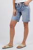 Gabby Bermuda Short - Mid Blue-Foxwood-Super flattering and offering next level comfort, the Gabby Bermuda length shorts feature a elasticated waist with drawstring and a mid rise for tummy hugging comfort. These high-stretch denim shorts have a relaxed leg and you'll want to live in them, we promise! COTTON/POLYESTER & ELASTANE Model wears Size 10 and is 178cm tall-Pash + Evolve