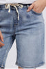 Gabby Bermuda Short - Mid Blue-Foxwood-Super flattering and offering next level comfort, the Gabby Bermuda length shorts feature a elasticated waist with drawstring and a mid rise for tummy hugging comfort. These high-stretch denim shorts have a relaxed leg and you'll want to live in them, we promise! COTTON/POLYESTER & ELASTANE Model wears Size 10 and is 178cm tall-Pash + Evolve