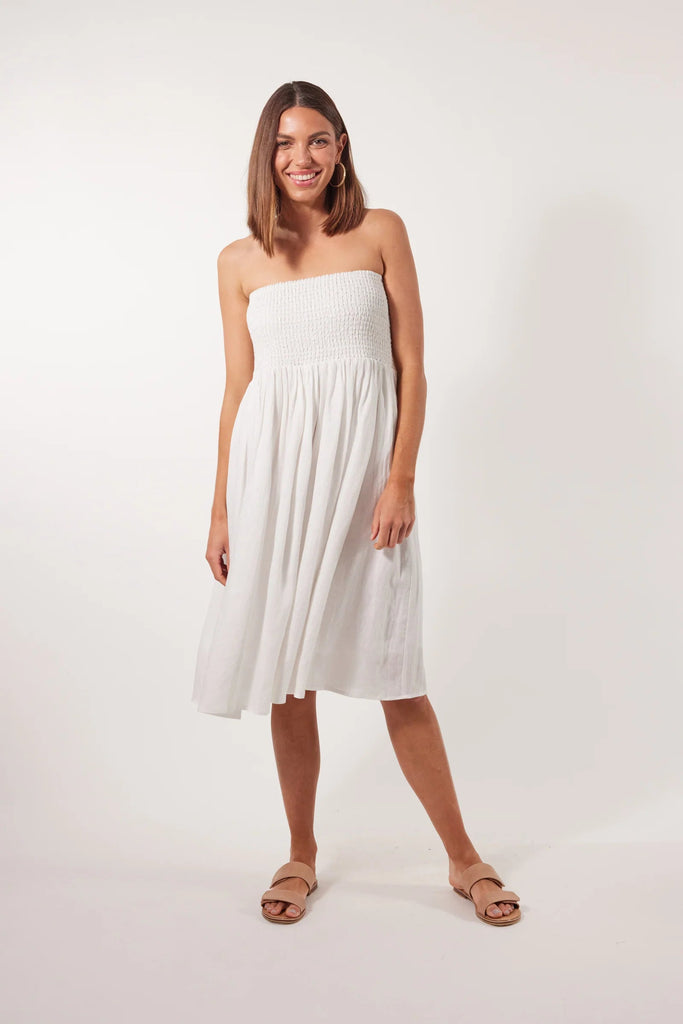 Gala Skirt/Dress - Lotus-Isle of Mine-Say hello to the Gala Skirt/Dress, a versatile wardrobe essential that offers endless possibilities! Crafted from refreshing Ramie fabric, it guarantees all-day comfort and can transition effortlessly from a maxi skirt to a knee-length strapless dress. Pack this versatile piece in your suitcase for your next vacation! FEATURES: Wide elastic bandeau Knee/Ankle-length Lotus, Peony & Teal: 100% Ramie Canvas: 52% Linen, 48% Ramie Lining: 100% Rayon-Pash + Evolve
