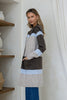 Gemma cardi - chocolate/blue-Pash + Evolve-*Chocolate/Blue/Natural *Front pockets *Super soft & Warm *Wool blend-Pash + Evolve