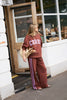 Gigi Wide Leg Terry Trackpant -burnt toffee orchid side stripe-Ceres Life-Organic terry cotton Regular fit Wide leg Side pockets Decorative side stripe for a sporty vibe Hang garment to dry after washing and hot iron side trim at seams if required 100%Cotton-Pash + Evolve