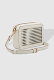 Giselle Crossbody Bag - Vanilla-Louenhide-The Louenhide Giselle Vanilla Crossbody Bag is designed to elevate your everyday style, with its classic camera bag shape and subtle yet impactful features. Add a touch of textural intrigue to your look with the square lattice inspired panel detailing, transforming a classic silhouette into a style statement, ideal for any occasion. Redefine your look with this everyday women’s crossbody bag that effortlessly blends practicality with sophistication. Internal Feature
