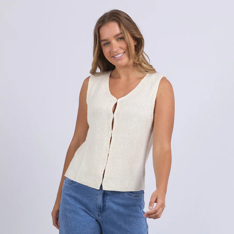 Half Collar Tee - Ecru Falling Hearts