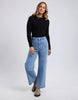 Greta long sleeve - black-Foxwood-Rib fabric Round neckline Long sleeve Viscose Polyester Nylon-Pash + Evolve