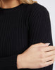 Greta long sleeve - black-Foxwood-Rib fabric Round neckline Long sleeve Viscose Polyester Nylon-Pash + Evolve