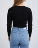 Greta long sleeve - black-Foxwood-Rib fabric Round neckline Long sleeve Viscose Polyester Nylon-Pash + Evolve