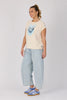 Half Collar Tee - Ecru Falling Hearts-One Ten Willow-The Half Collar Tee in Ecru Falling Hearts is crafted from a soft cotton blend for easy everyday wear. Featuring a relaxed fit with a round neckline, short sleeves, and a half-collar detail for a modern touch, this tee combines casual comfort with subtle style. Fabric: 80% COTTON, 15% POLYESTER, 5% ELASTANE – soft with a gentle stretch Fit: Relaxed fit. Our model is 176cm tall (size 8–10) and wears a size small. Designed in Geelong, Victoria-Pash + Evolve
