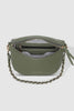Halsey Sling Bag - Khaki-Louenhide-The Louenhide Halsey Khaki Sling Bag is where active meets an urban lifestyle. Your new go-to for fuss free functionality, this soft vegan leather crossbody bag is designed with a secure front zip closure, backside zip pocket and internal zip pocket to keep all your belongings safe when you are on-the-go. Designed thoughtfully to compliment your active schedule with unsurpassed style, wear her with the woven vegan leather chain shoulder strap for elevated style or with the