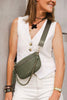 Halsey Sling Bag - Khaki-Louenhide-The Louenhide Halsey Khaki Sling Bag is where active meets an urban lifestyle. Your new go-to for fuss free functionality, this soft vegan leather crossbody bag is designed with a secure front zip closure, backside zip pocket and internal zip pocket to keep all your belongings safe when you are on-the-go. Designed thoughtfully to compliment your active schedule with unsurpassed style, wear her with the woven vegan leather chain shoulder strap for elevated style or with the