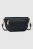 Halsey sling bag - black-Louenhide-The Louenhide Halsey Sling Bag is where active meets an urban lifestyle. Your new go-to for fuss free functionality, this soft vegan leather crossbody bag is designed with a secure front zip closure, backside zip pocket and internal zip pocket to keep all your belongings safe when you’re on-the-go. Designed thoughtfully to complement your active schedule with unsurpassed style, wear her with the woven vegan leather chain shoulder strap for elevated style or with the adjust