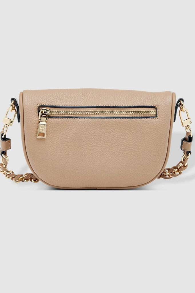 Halsey sling bag - frappe-Louenhide-The Louenhide Halsey Sling Bag is where active meets an urban lifestyle. Your new go-to for fuss free functionality, this soft vegan leather crossbody bag is designed with a secure front zip closure, backside zip pocket and internal zip pocket to keep all your belongings safe when you’re on-the-go. Designed thoughtfully to complement your active schedule with unsurpassed style, wear her with the woven vegan leather chain shoulder strap for elevated style or with the adjus