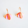 Happy hour earrings - peach/pink-Hagen + Co-Cute pair of everyday hoops with gorgeous overlapping layers of mixed acrylics. Can be convertible by removing or mixing up the pieces. *Materials: Acrylic, mirror *Nickel Free earring hoops *Light weight and easy to wear. *40mm x 25mm-Pash + Evolve