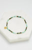 Hazel bracelet - sea-Zafino-This fine bracelet showcases semi-precious stone beads in captivating green colours, adding a touch of sophistication to your wrist. Crafted with meticulous attention to detail, the Hazel Bracelet exudes a timeless charm that effortlessly elevates any ensemble. Its lightweight design and comfortable fit make it perfect for everyday wear or special occasions. *18K Gold Plated Solid Stainless Steel Base *17cm Elastic *Water proof: Can be worn in the ocean or pool-Pash + Evolve