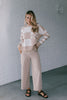 Hazel knit - latte/white-Pash + Evolve-*Round neck *Daisy print *Long sleeve *Super soft & comfy *Latte/white *65% Acrylic, 35% Wool-Pash + Evolve