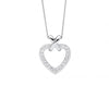 Heart with CZ 'X' pendant - silver-Ellani-Sterling silver pendant set with cubic zirconias.-Pash + Evolve