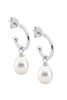 Hoop earrings freshwater pearl drop - Silver-Ellani-13mm Freshwater pearl SS Comes packaged in Gorgeous Ellani packaging-Pash + Evolve