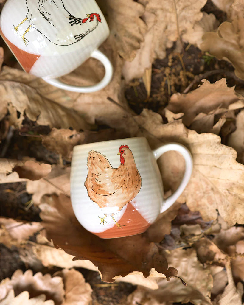 Hug me mug Single - Jen-Robert gordon-A delightful collaboration with the talented Emogen Clark. Her love of chickens and the joy they bring is something to be shared and celebrated with our pottery. Made from stoneware Microwave safe 400ml Capacity Artwork by Emogen Clark Designed in Australia-Pash + Evolve