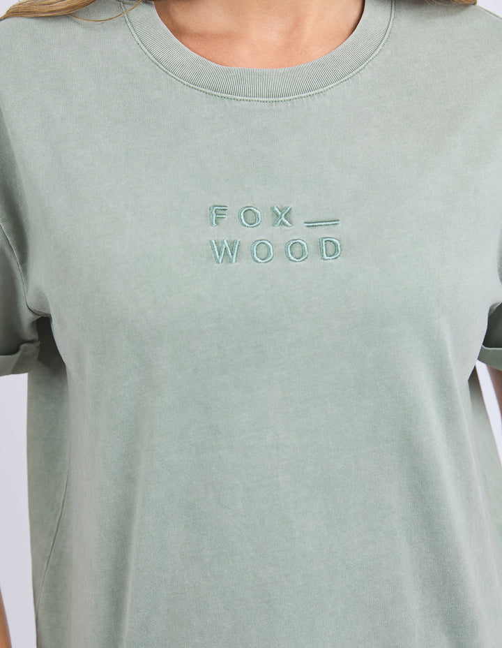 Huntleigh Oversized Tee - Iceberg Green-Foxwood-Classic oversized tee for casual everyday wear. Featuring front chest embroidery and made with fresh 100% cotton. Round neckline Front chest embroidery Oversized fit 100% Cotton Model is wearing a size 10-Pash + Evolve