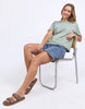 Huntleigh Oversized Tee - Iceberg Green-Foxwood-Classic oversized tee for casual everyday wear. Featuring front chest embroidery and made with fresh 100% cotton. Round neckline Front chest embroidery Oversized fit 100% Cotton Model is wearing a size 10-Pash + Evolve