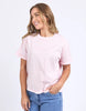 Huntleigh Oversized Tee - Pale Pink-Foxwood-Classic oversized tee for casual everyday wear. Featuring front chest embroidery and made with fresh 100% cotton. Round neckline Front chest embroidery Oversized fit 100% Cotton Model is wearing a size 10-Pash + Evolve