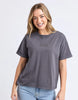 Huntleigh oversized tee - charcoal-Foxwood-Classic oversized tee for casual everyday wear. Featuring front chest embroidery and made with fresh 100% cotton. Round neckline Front chest embroidery Oversized fit 100% Cotton Our model is 176cm and wears Size 10-Pash + Evolve