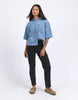 Hutton Denim Shirt - Light Blue-Foxwood-Effortlessly cool and versatile, this short-sleeve denim shirt is a wardrobe must-have. Made from 100% cotton, it offers a soft, breathable feel with a classic look. Featuring a front button opening and a relaxed fit, it’s perfect for layering or wearing on its own Front button opening Short sleeve Front chest pockets 100% Cotton-Pash + Evolve