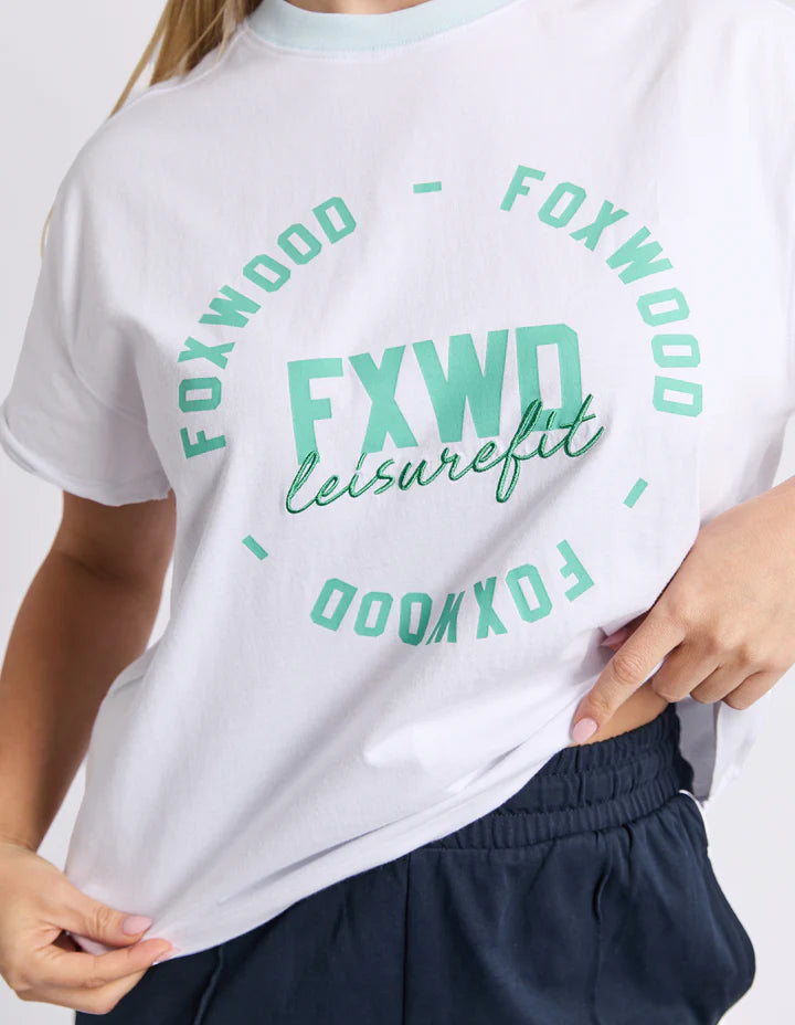 Intensity contrast tee - white-Foxwood-Add a little edge to your everyday with raw edge detailing that’s all about relaxed cool. Subtle yet standout, this touch brings texture and personality to your look while keeping things effortless. Perfect for those who love a bit of unfinished charm with their style. Foxwood exclusive front chest print Contrast neckband Raw edge sleeve detail 100% Cotton Model is wearing a size 10-Pash + Evolve
