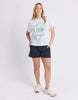 Intensity contrast tee - white-Foxwood-Add a little edge to your everyday with raw edge detailing that’s all about relaxed cool. Subtle yet standout, this touch brings texture and personality to your look while keeping things effortless. Perfect for those who love a bit of unfinished charm with their style. Foxwood exclusive front chest print Contrast neckband Raw edge sleeve detail 100% Cotton Model is wearing a size 10-Pash + Evolve
