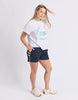 Intensity contrast tee - white-Foxwood-Add a little edge to your everyday with raw edge detailing that’s all about relaxed cool. Subtle yet standout, this touch brings texture and personality to your look while keeping things effortless. Perfect for those who love a bit of unfinished charm with their style. Foxwood exclusive front chest print Contrast neckband Raw edge sleeve detail 100% Cotton Model is wearing a size 10-Pash + Evolve