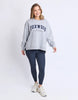 Intention Oversized Crew - Grey Marle/Navy-Foxwood-A familiar favourite, refreshed. The Intention Crew is cut in the same shape as our best selling Interval Crew, giving you that just right oversized fit you already love. Updated with bold Foxwood branding for a fresh sporty feel, it is soft, cosy and made for wherever the day takes you. Foxwood exclusive front chest artwork Side splits Oversized fit 100% Cotton Our model is 176cm and wears Size 10-Pash + Evolve