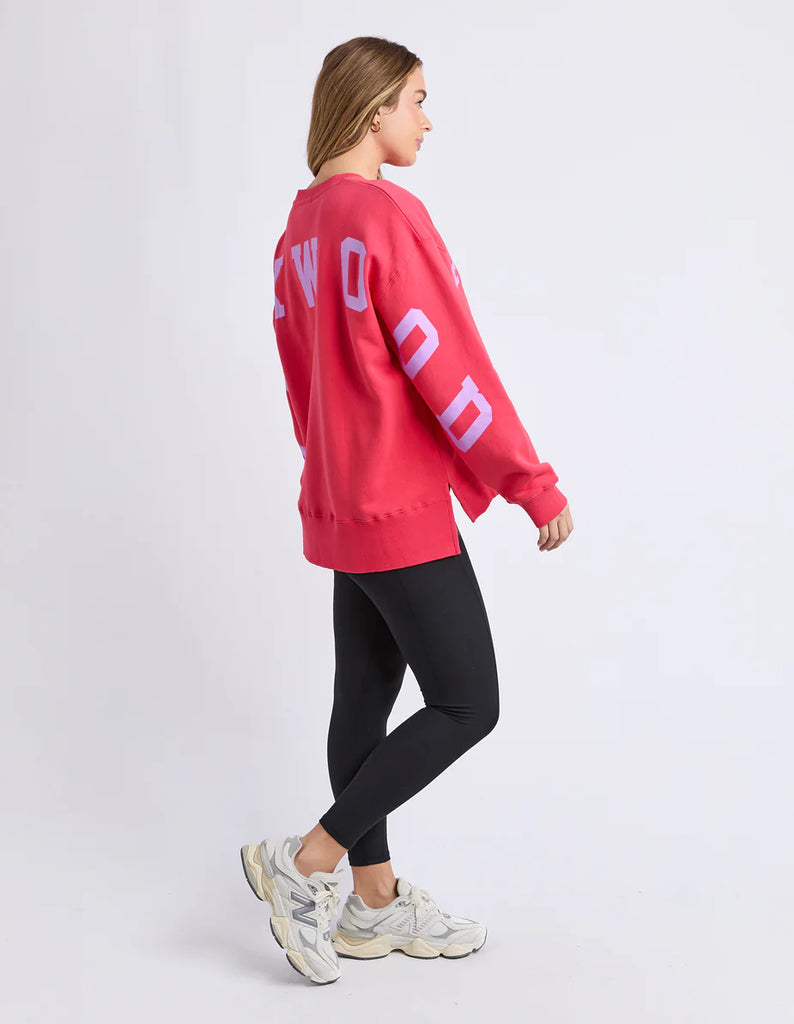 Interval Crew - Raspberry & Neon Lilac-Foxwood-The Interval Crew is our designers new favourite this season. Featuring all the classic heritage of Foxwood LeisureFit fleece this relaxed fitting crew sports a oversized print along the back shoulders and is both comfortable and cool. Front Chest Print Large Back & Sleeve Print Relaxed Fit 100% Cotton Model is 176cm and wears size 10-Pash + Evolve