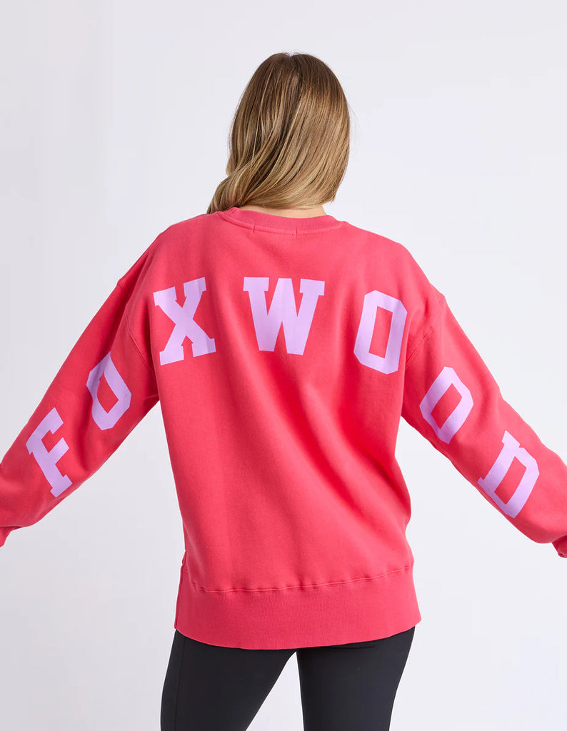 Interval Crew - Raspberry & Neon Lilac-Foxwood-The Interval Crew is our designers new favourite this season. Featuring all the classic heritage of Foxwood LeisureFit fleece this relaxed fitting crew sports a oversized print along the back shoulders and is both comfortable and cool. Front Chest Print Large Back & Sleeve Print Relaxed Fit 100% Cotton Model is 176cm and wears size 10-Pash + Evolve